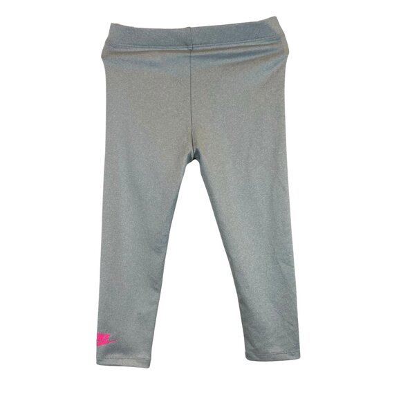 Girls' Nike Grey Leggings with Pink Logo - 3-4 Years (96-104 cm) - Picture 5 of 5